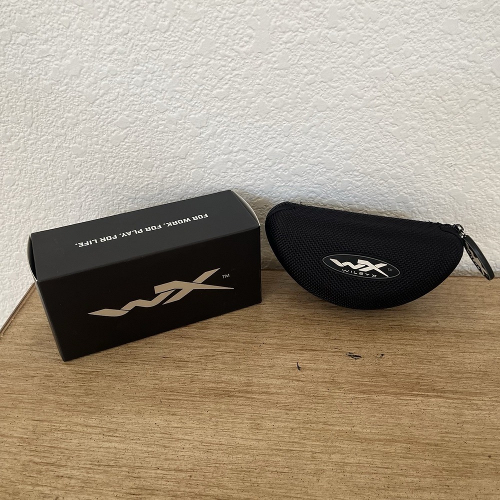 Wiley X Peak ACPEA01 Gloss Black Silver Flash Lens Near Mint w/ Case - Picture 3 of 16